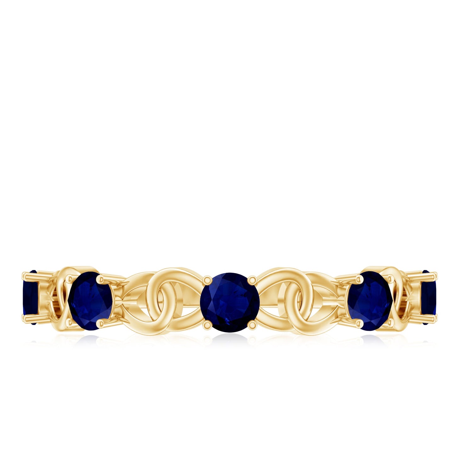 Natural Blue Sapphire Infinity Half Eternity Ring