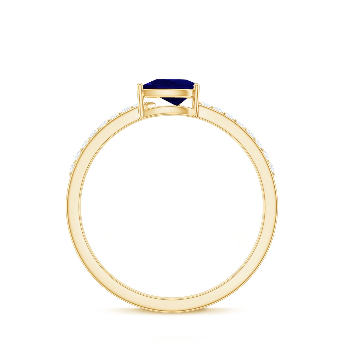 Natural 0.5 Carat Blue Sapphire Promise Ring with Diamond