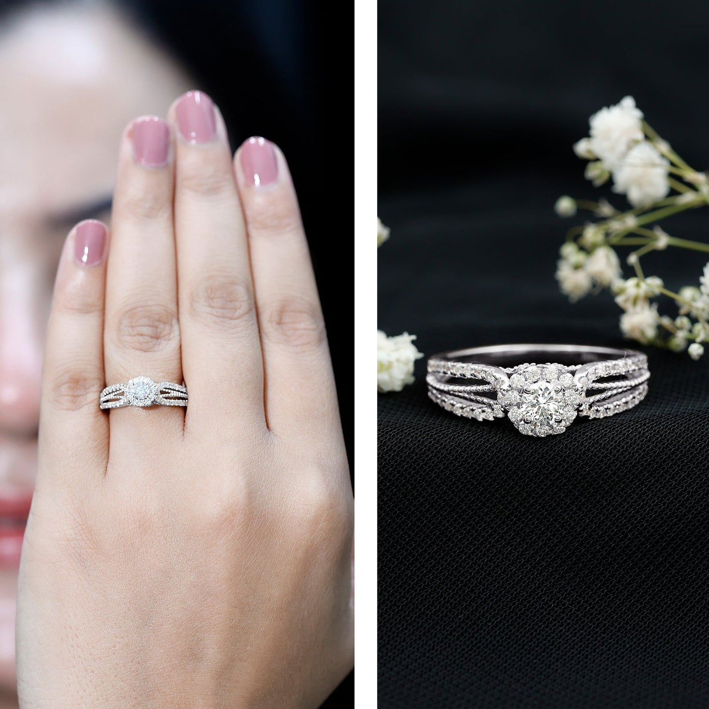 Vintage Looking Moissanite Engagement Ring For Women