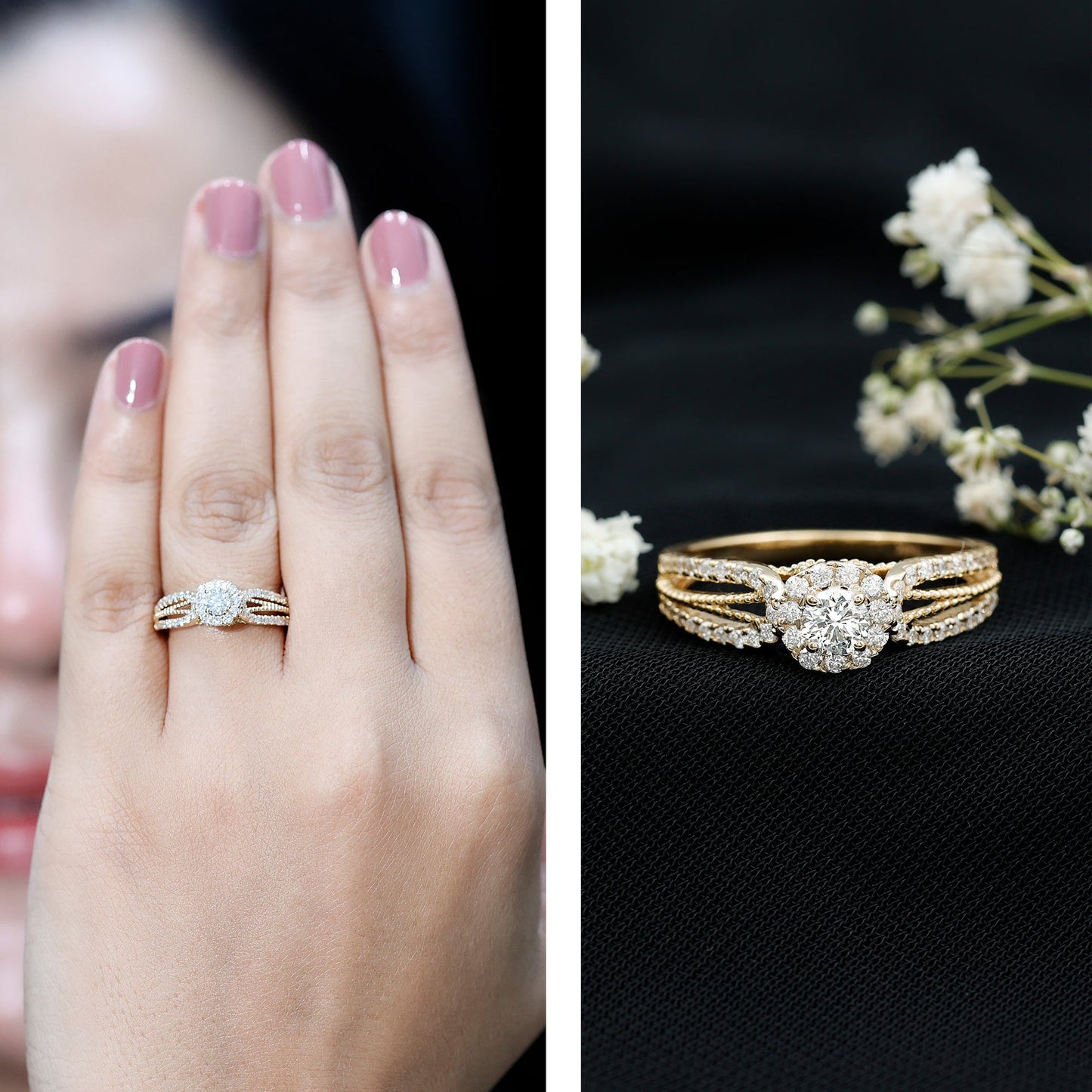 Vintage Looking Moissanite Engagement Ring For Women