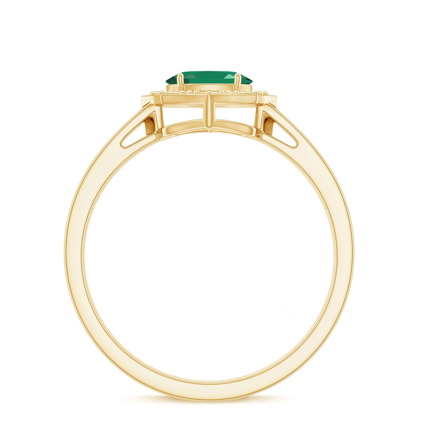 Genuine Emerald Antique Looking Engagement Ring With Certificate