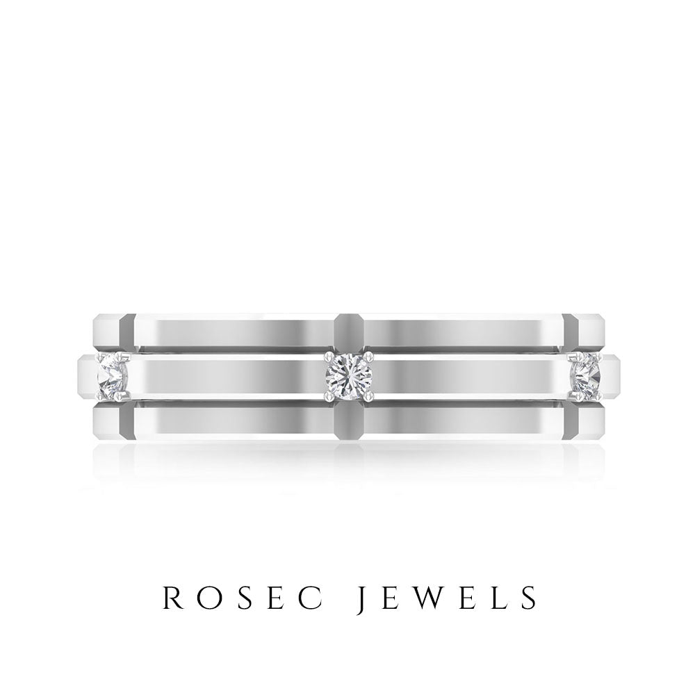 Natural Mens Diamond Band Ring with Certificate