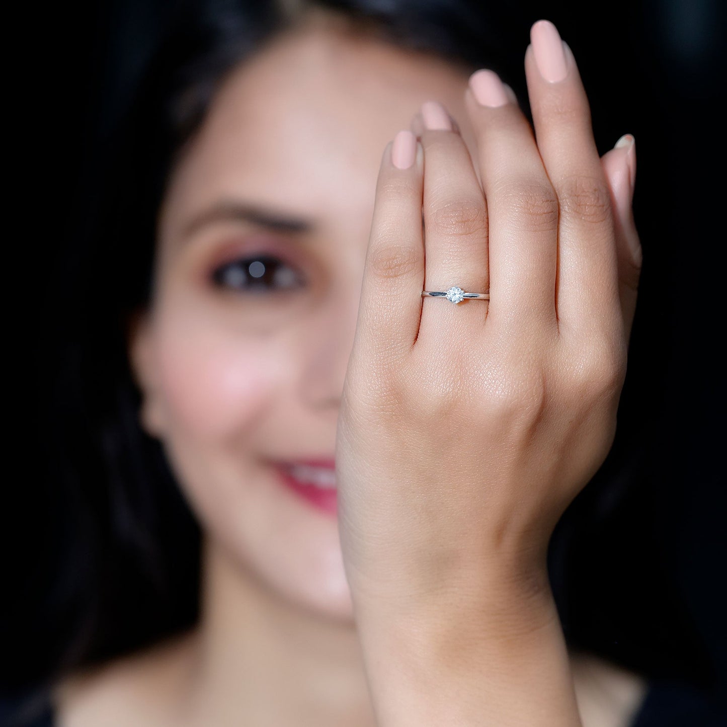 Peg Head Set Diamond Promise Ring for her