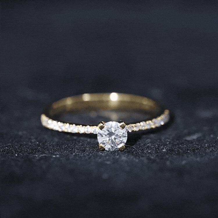 Natural Diamond Promise Ring with Side Stones