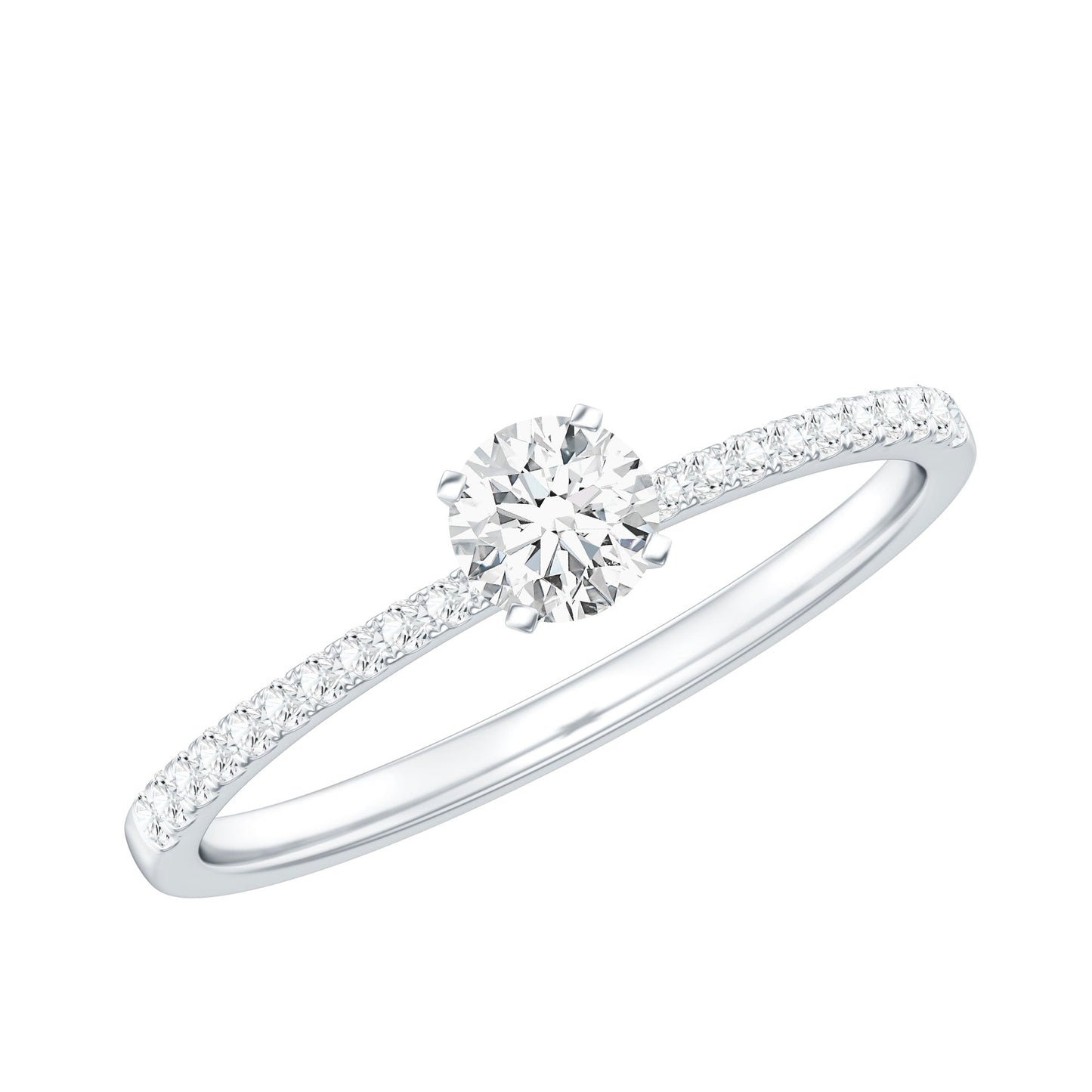 Natural Diamond Promise Ring with Side Stones