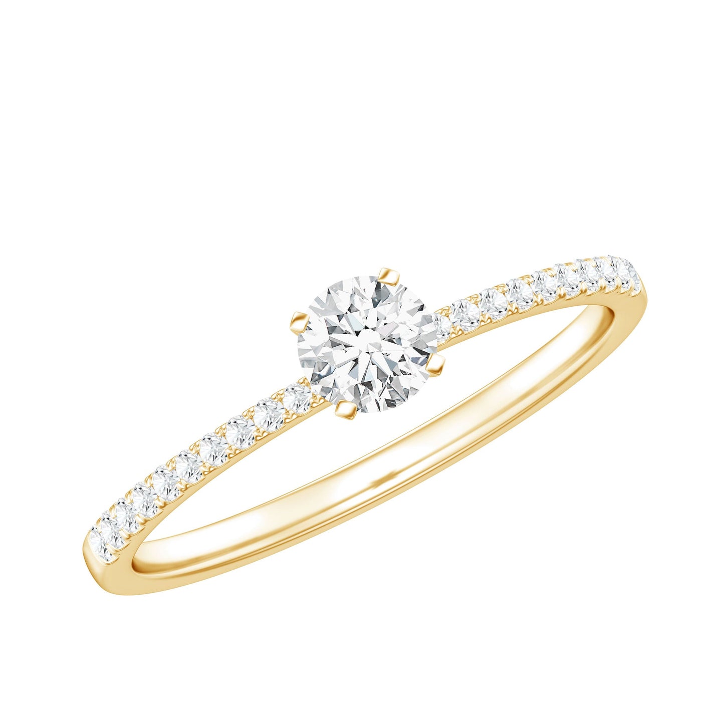 Natural Diamond Promise Ring with Side Stones