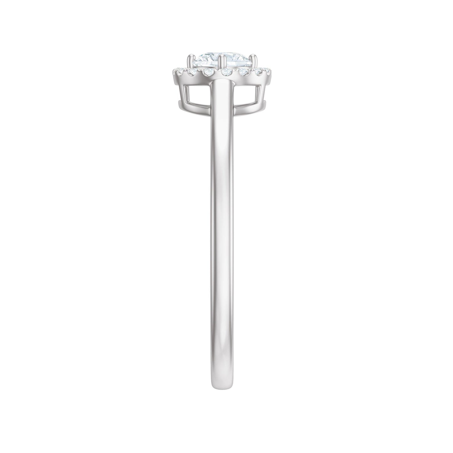 Certified Moissanite Promise Ring for Her with Halo