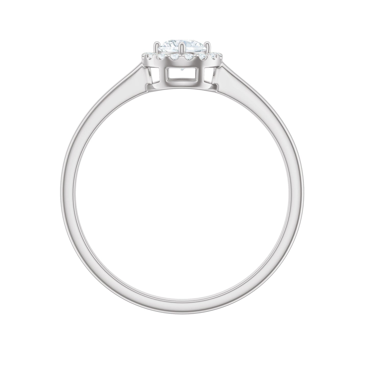 Certified Moissanite Promise Ring for Her with Halo