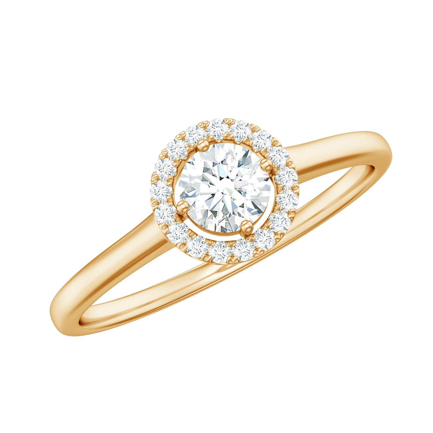 Certified Moissanite Promise Ring for Her with Halo