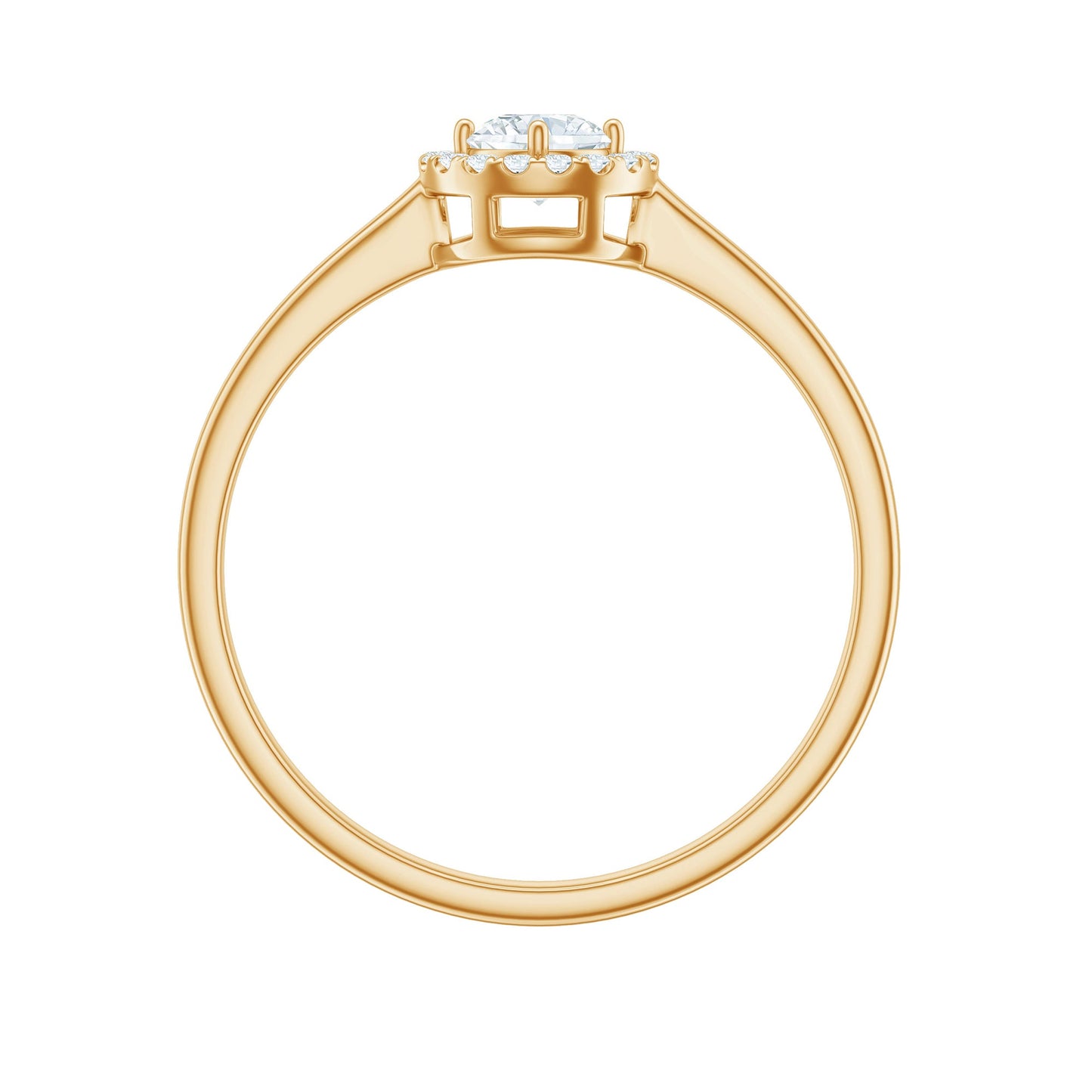 Certified Moissanite Promise Ring for Her with Halo