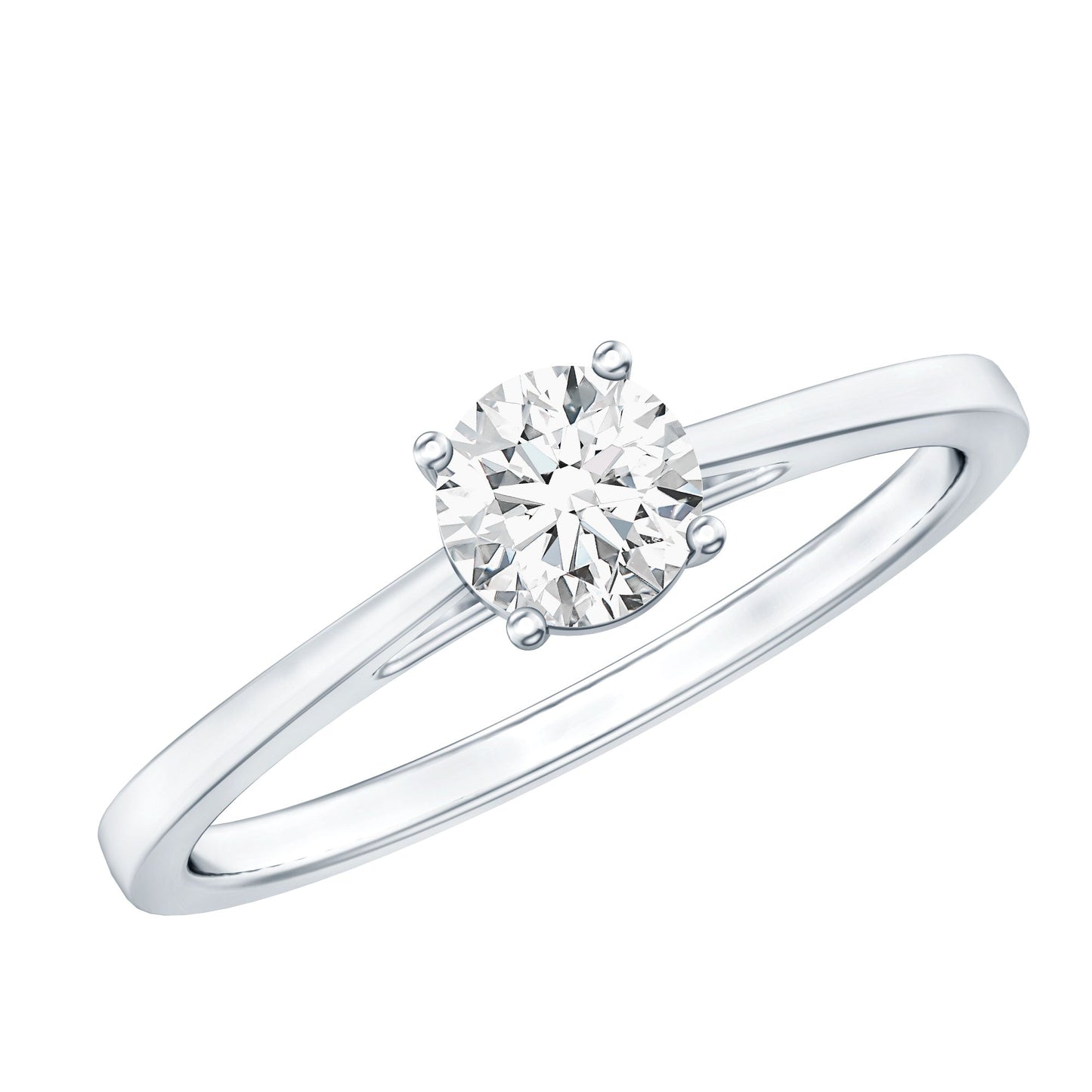Solitaire Moissanite Promise Ring in Cathedral Shank
