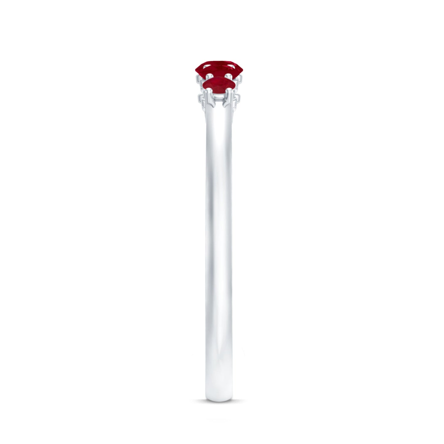 Natural July Birthstone Ruby 5 Stone Ring for Promise