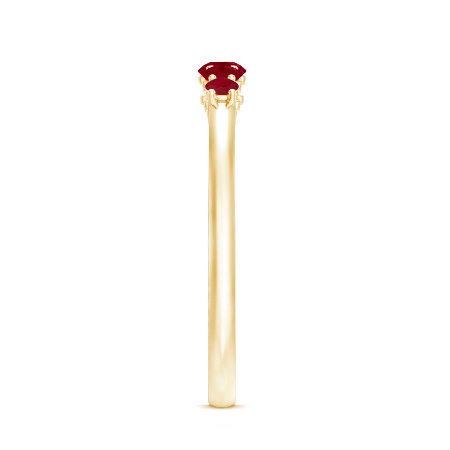 Natural July Birthstone Ruby 5 Stone Ring for Promise