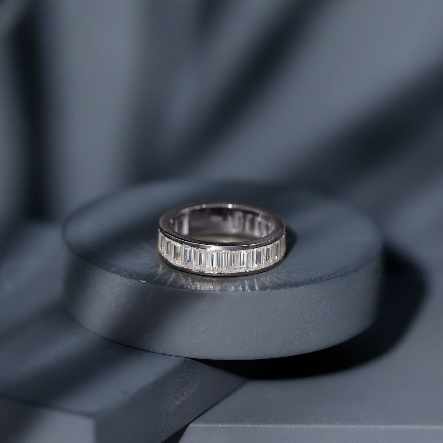 Certified Moissanite Channel Set Eternity Band