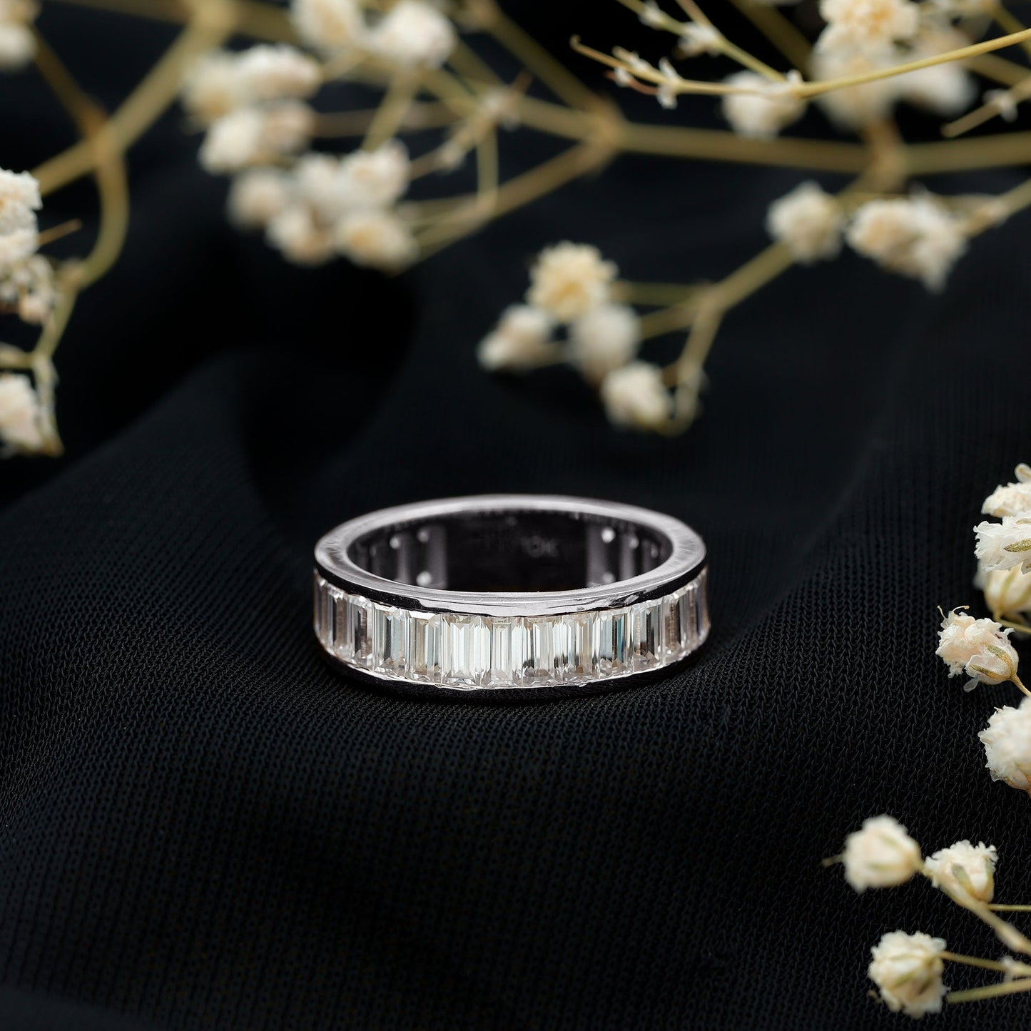 Certified Moissanite Channel Set Eternity Band