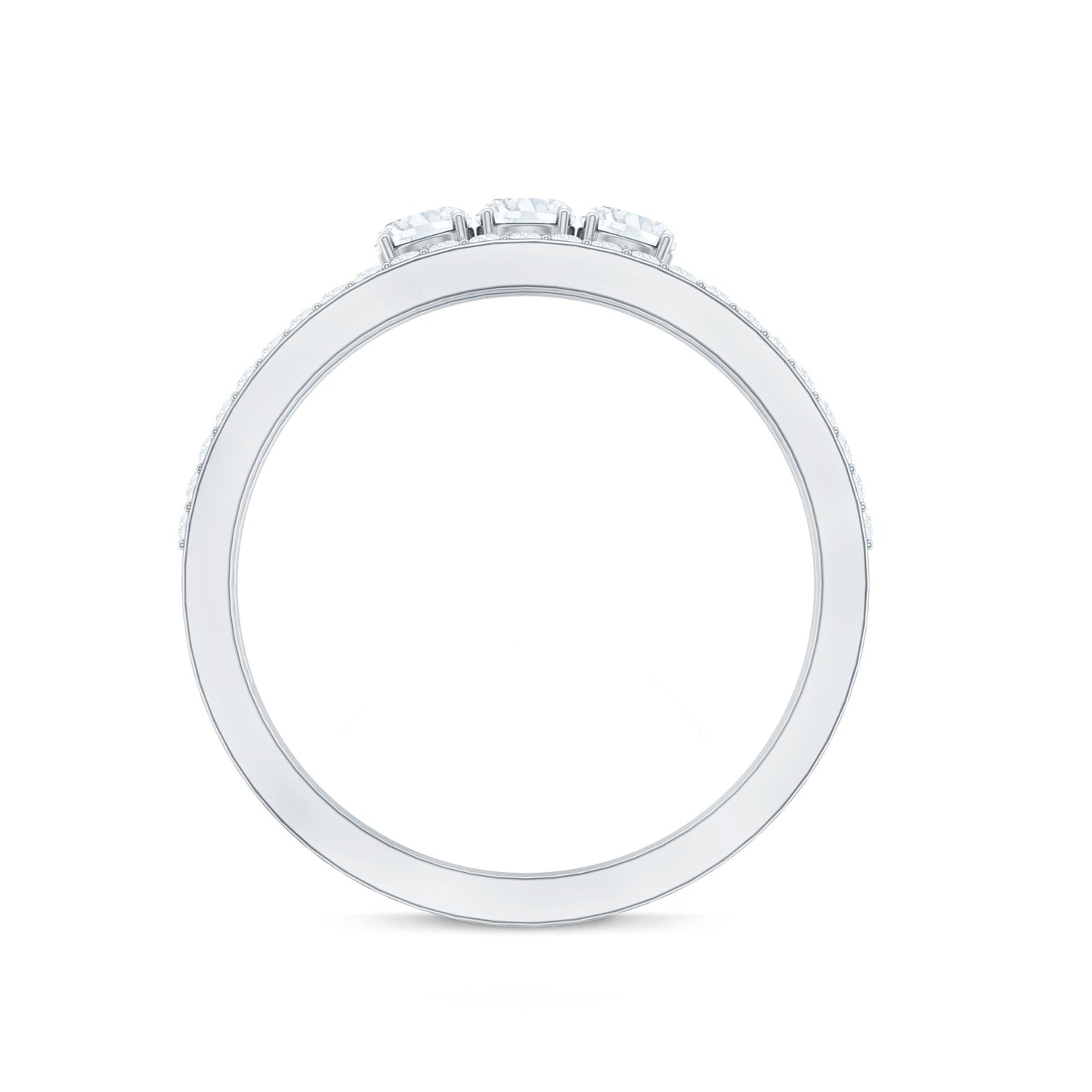 Certified Moissanite 3 Stone Anniversary Ring for Women
