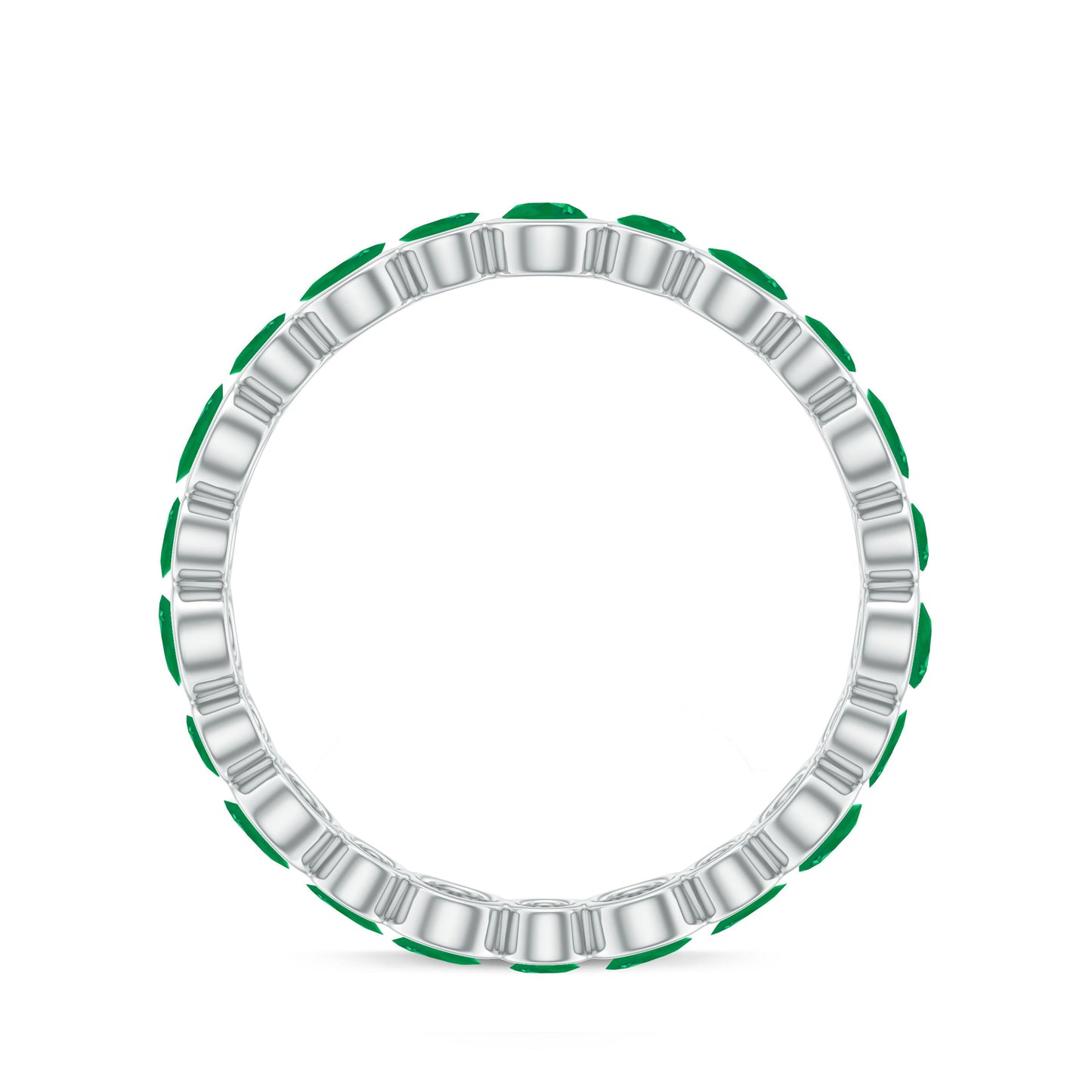 Emerald Full Eternity Band Ring in Bezel Setting