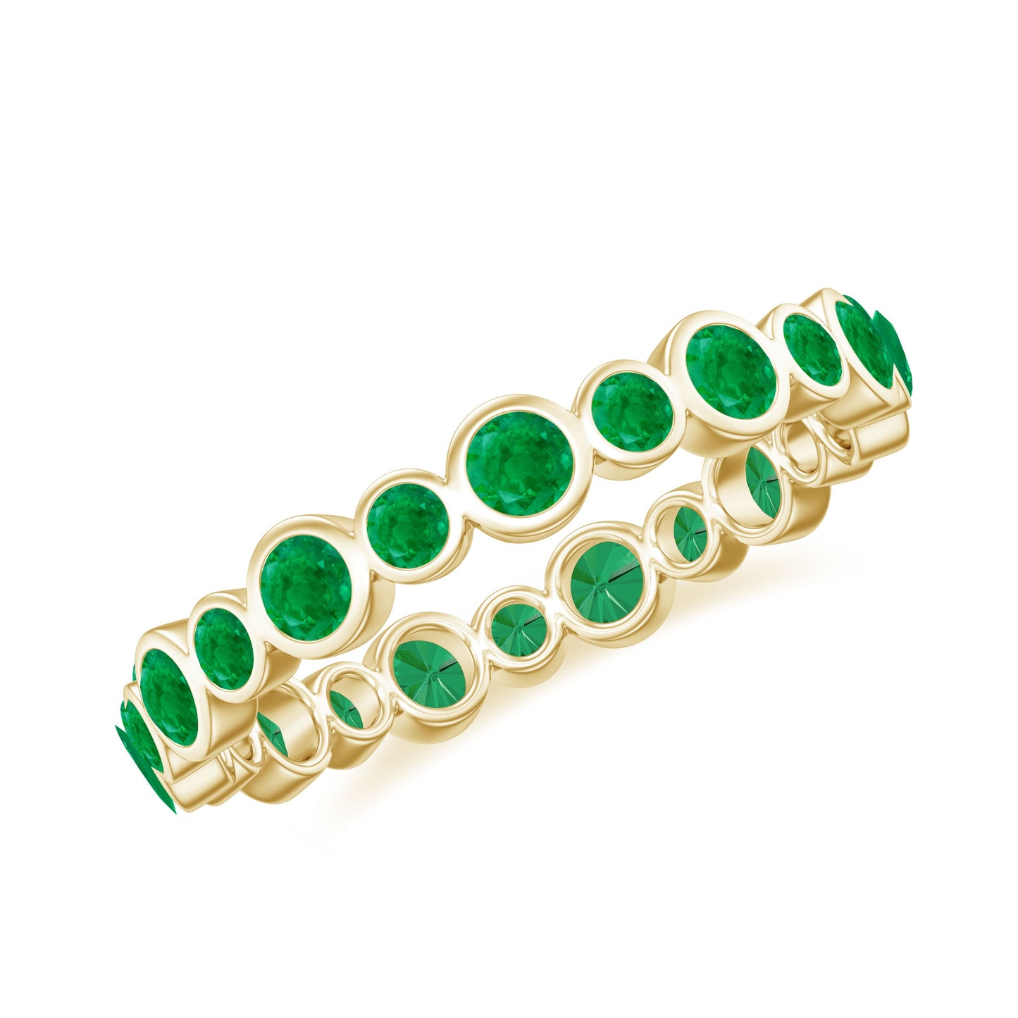 Emerald Full Eternity Band Ring in Bezel Setting