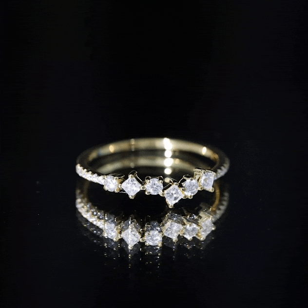 Certified Moissanite Half Eternity Ring for Women