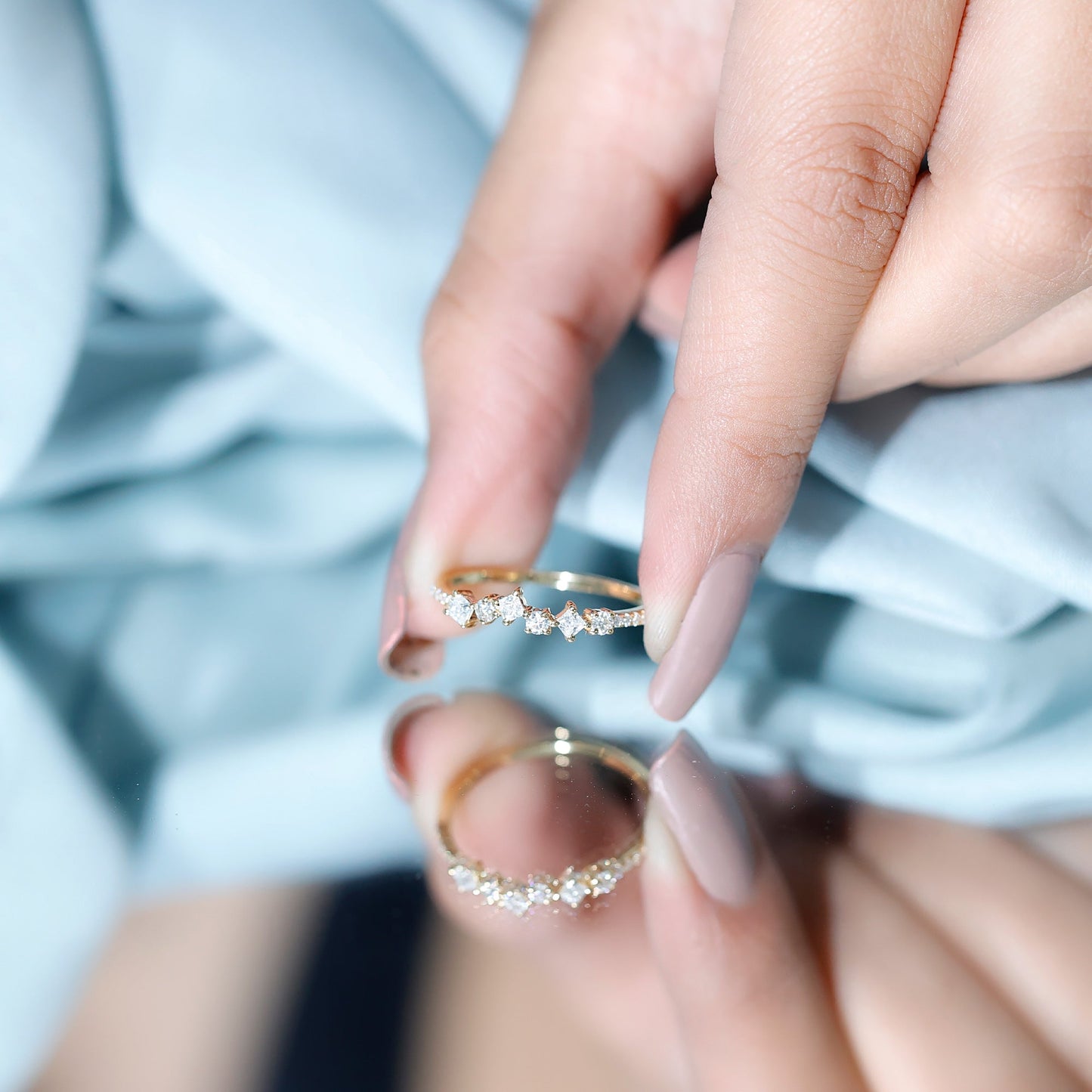 Certified Moissanite Half Eternity Ring for Women