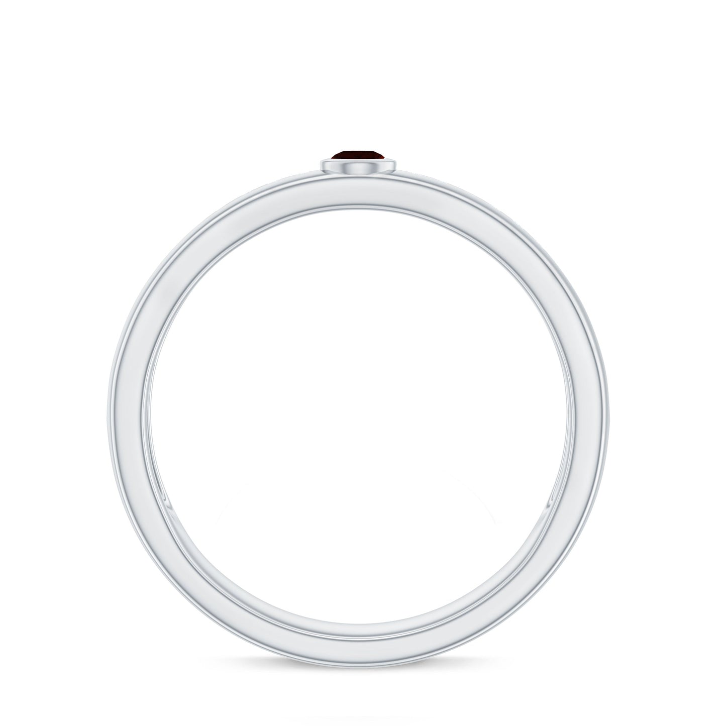 Natural Garnet Diamond Wide Wedding Band