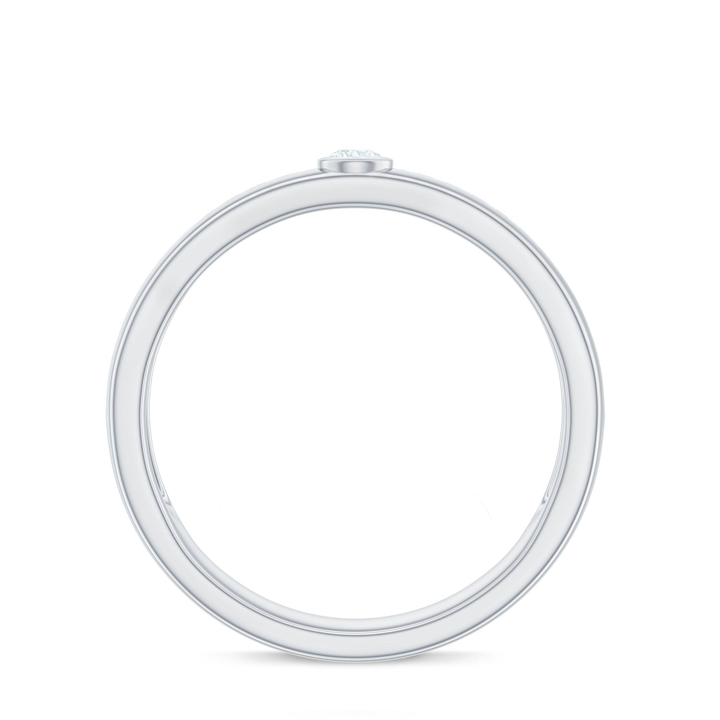 Bezel Set Moissanite Unisex Wedding Band Ring