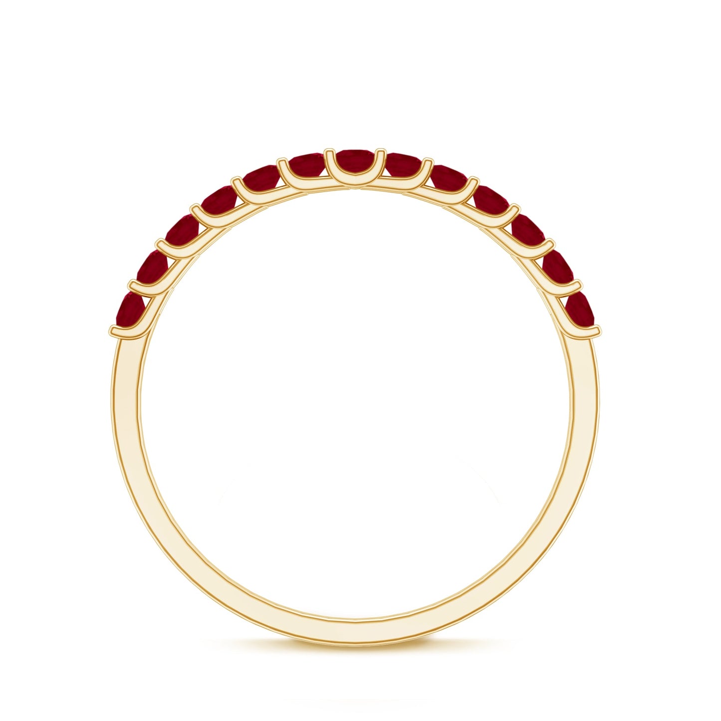 Genuine Ruby Half Eternity Stackable Ring for Women