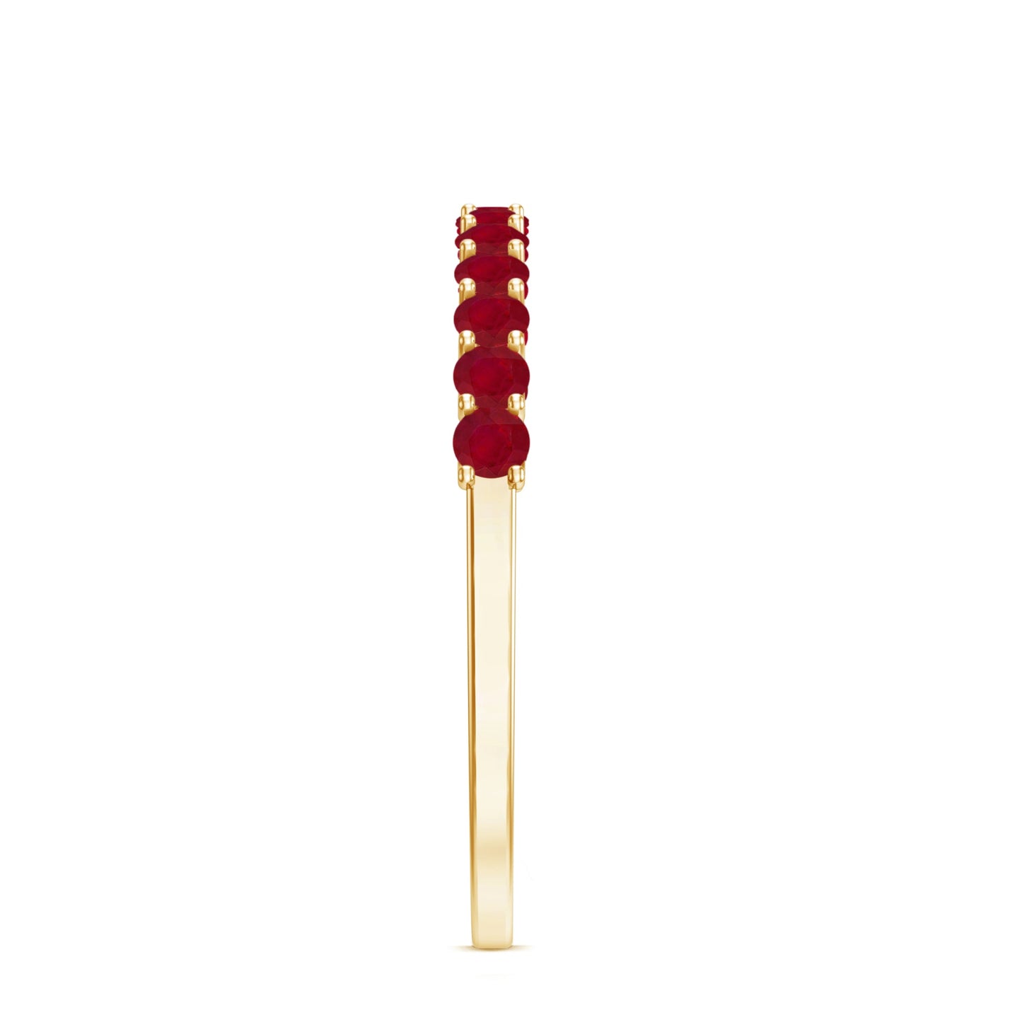 Genuine Ruby Half Eternity Stackable Ring for Women