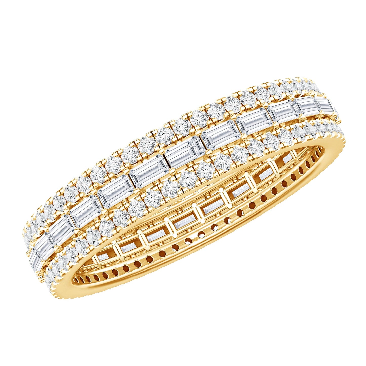 Certified Baguette Moissanite Eternity Wedding Band for Women