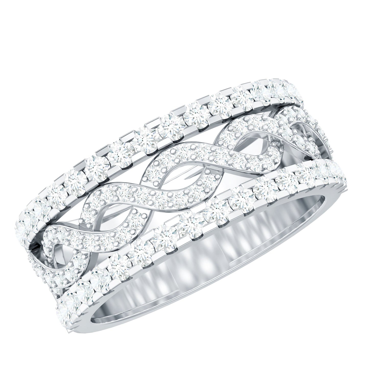Certified Moissanite Infinity Wedding Band for Women