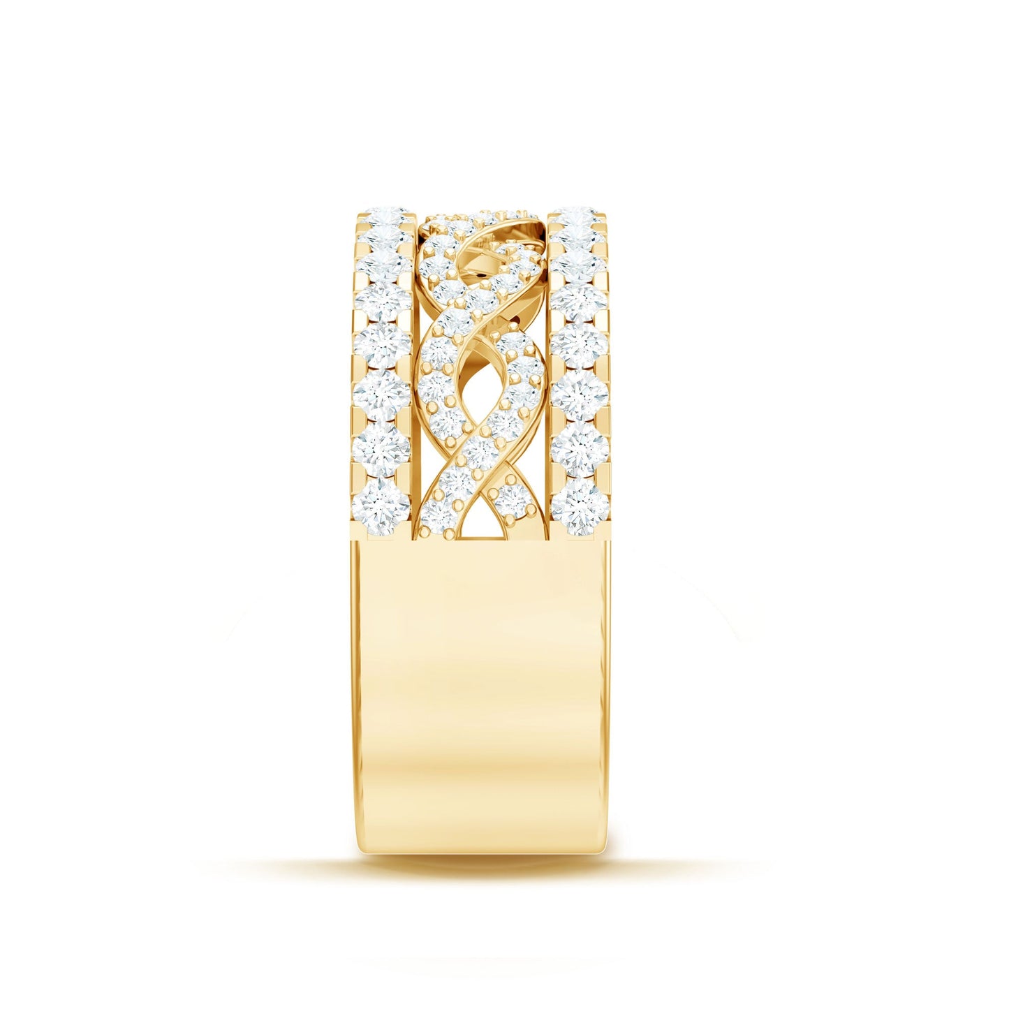 Certified Moissanite Infinity Wedding Band for Women