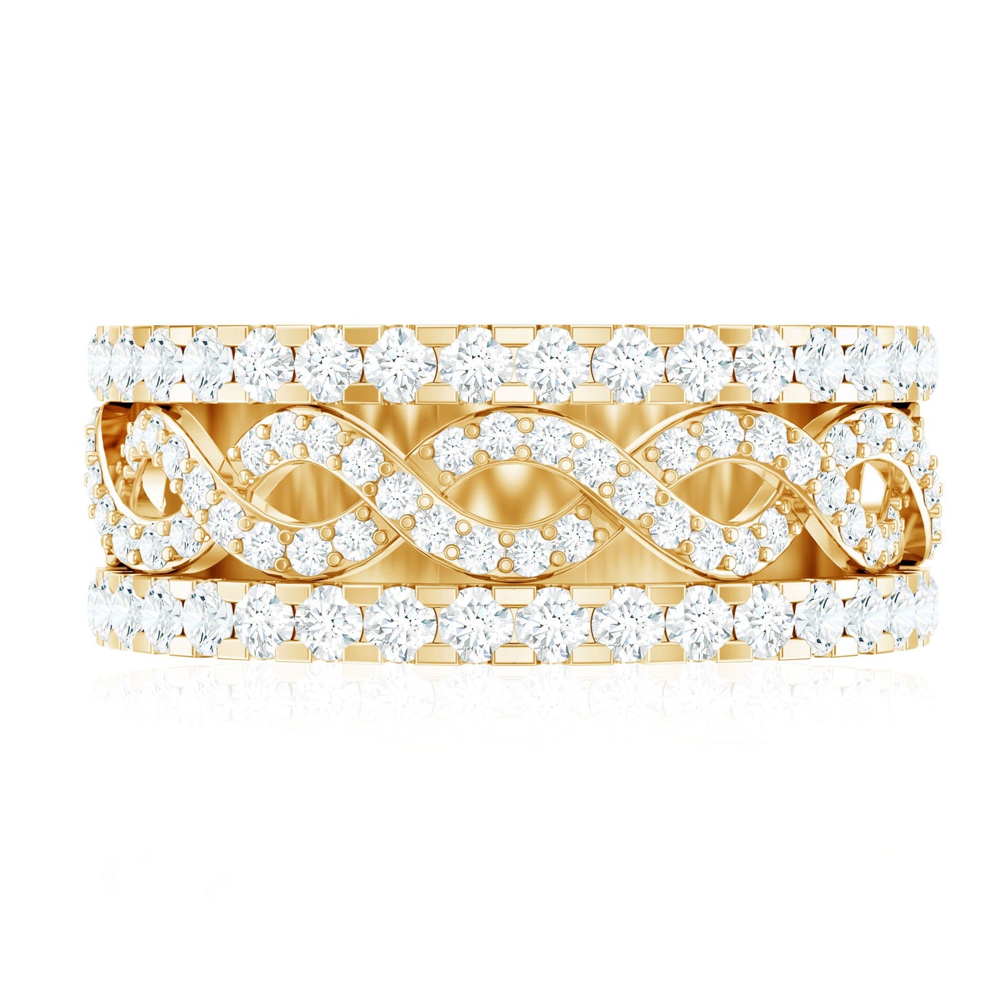 Certified Moissanite Infinity Wedding Band for Women