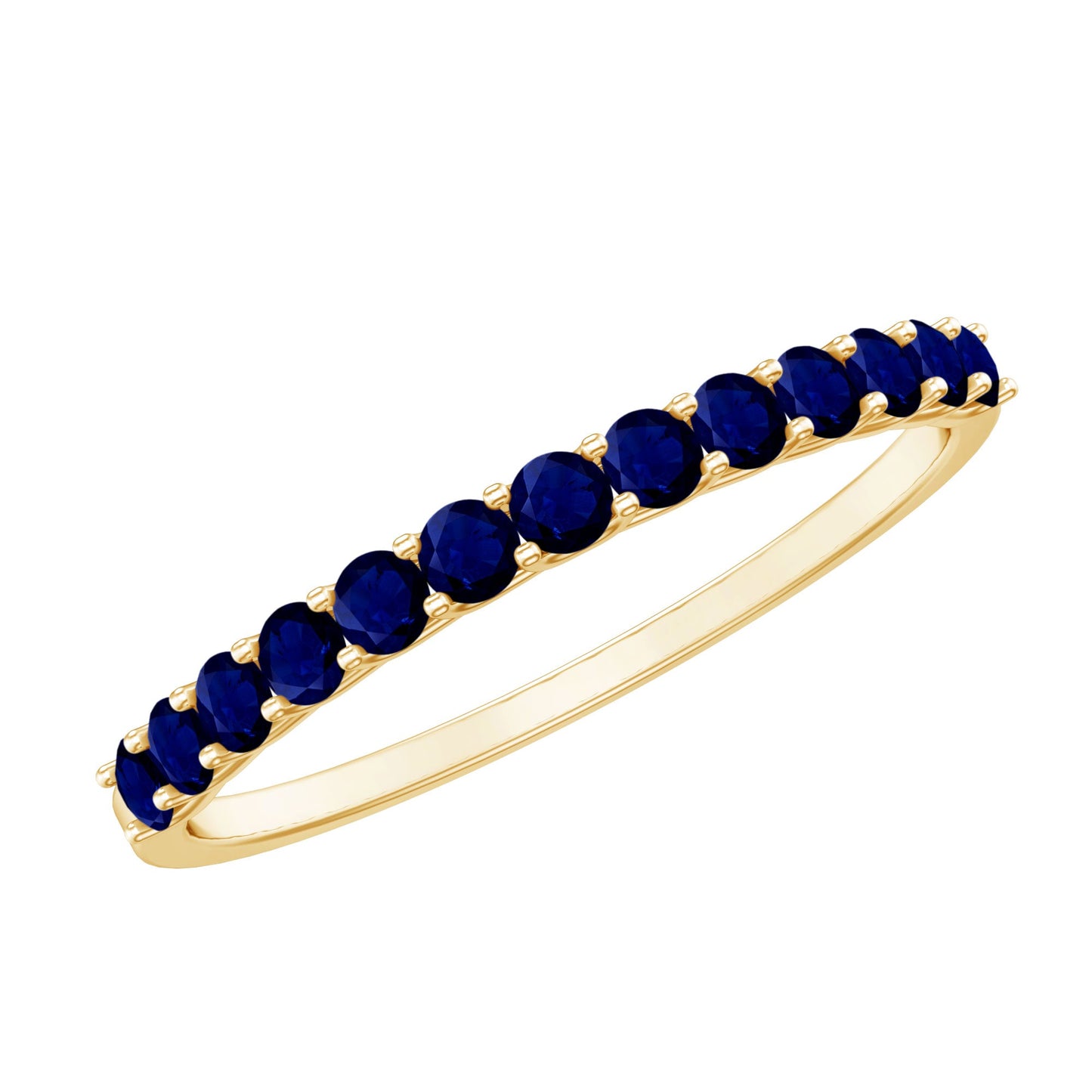 Natural Blue Sapphire Half Eternity Ring for Women