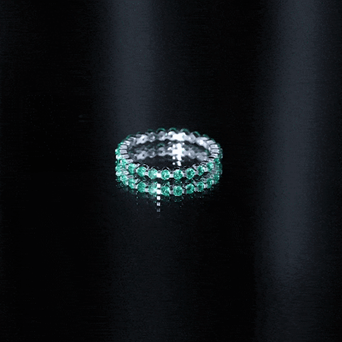 Certified Emerald Floating Eternity Band for Women