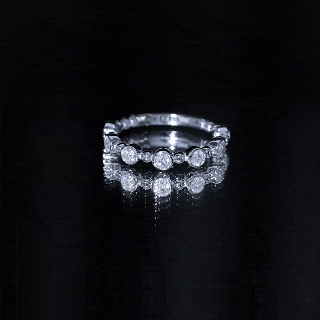 Bezel Set Moissanite Stackable Anniversary Band Ring