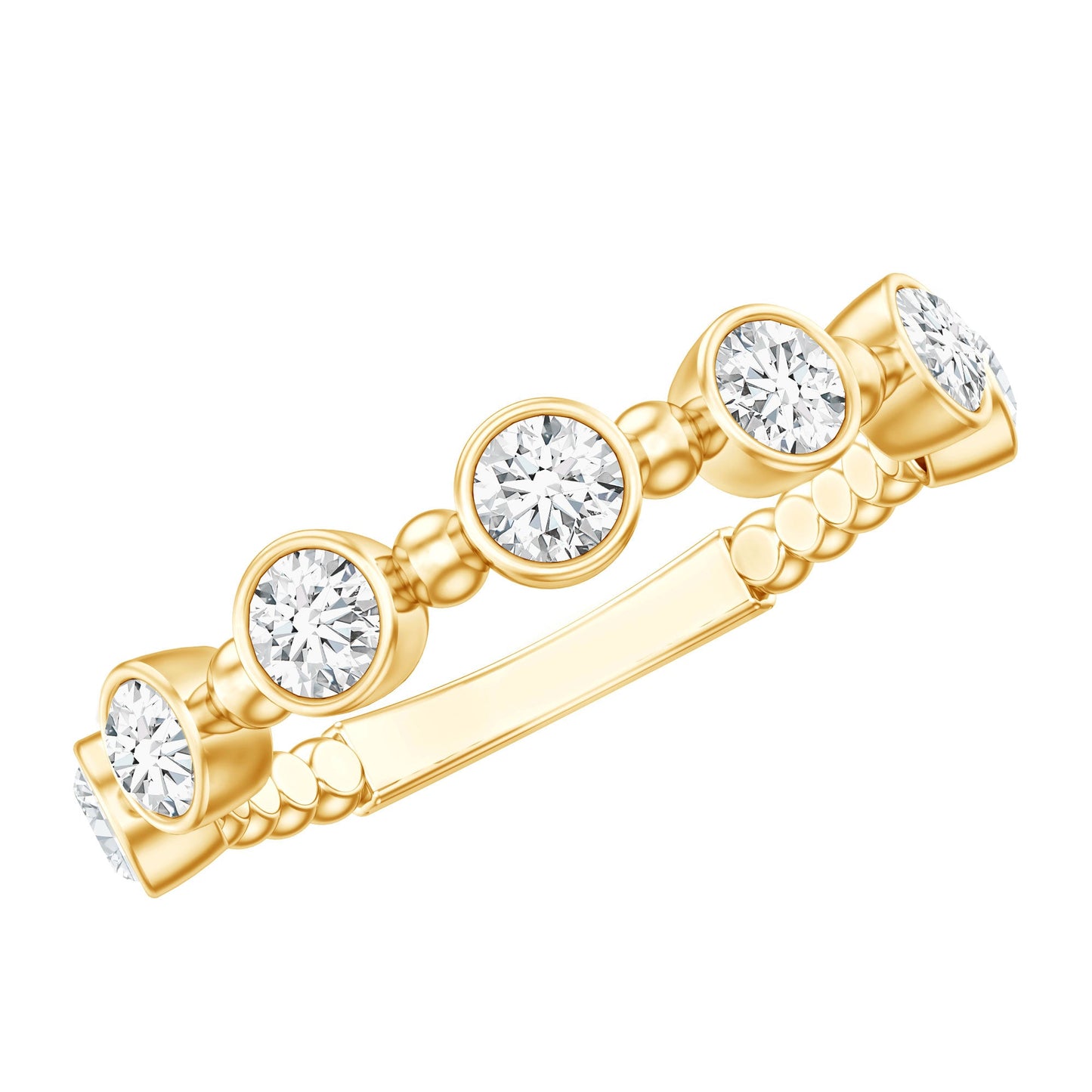 Bezel Set Moissanite Stackable Anniversary Band Ring
