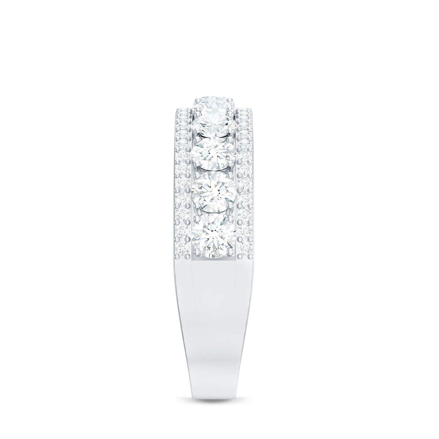 Certified Moissanite Wedding Anniversary Band Ring for Women