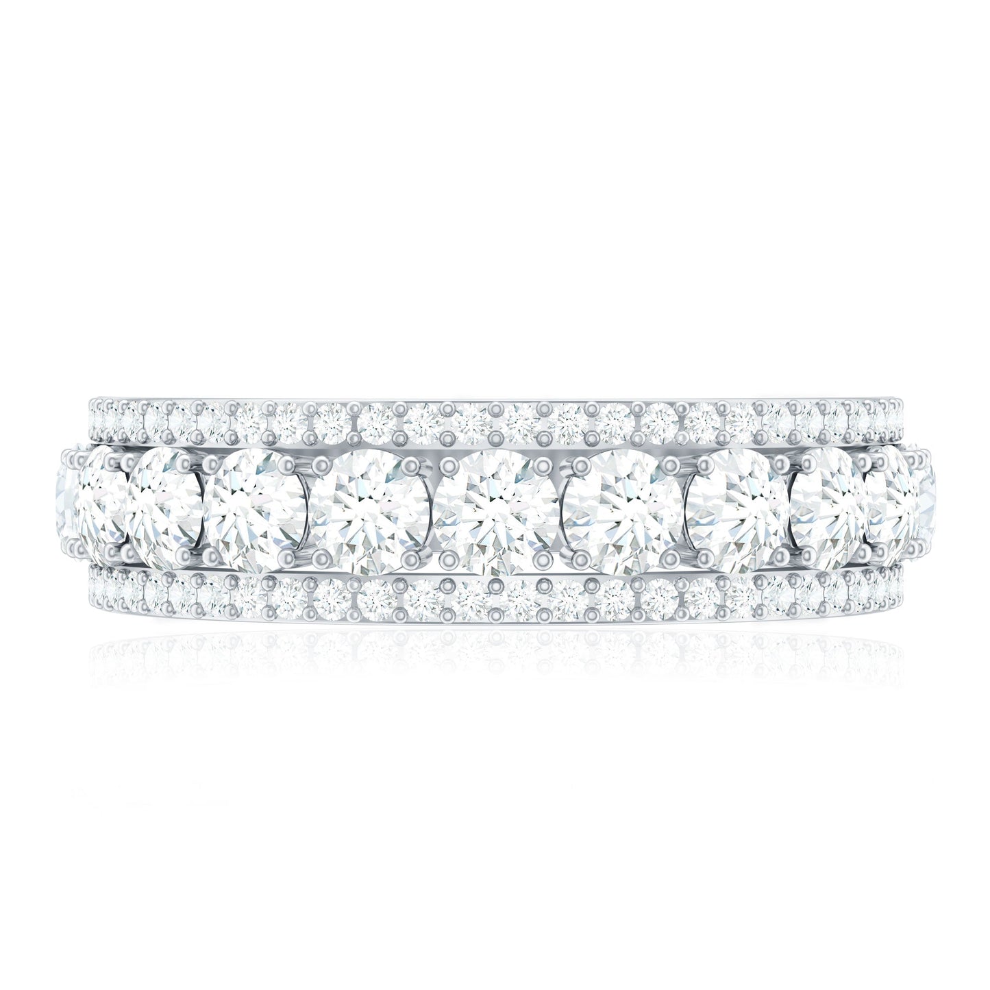 Certified Moissanite Wedding Anniversary Band Ring for Women