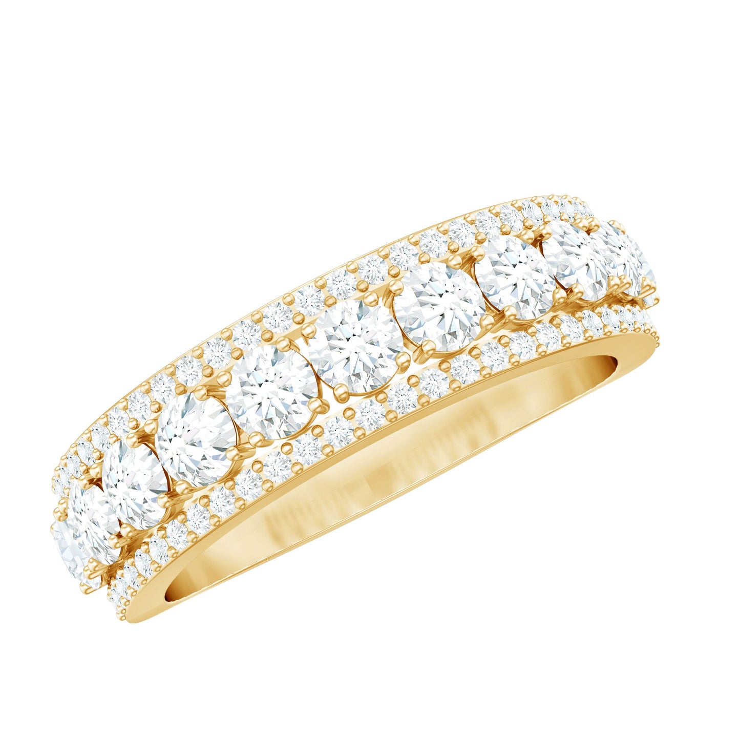 Certified Moissanite Wedding Anniversary Band Ring for Women