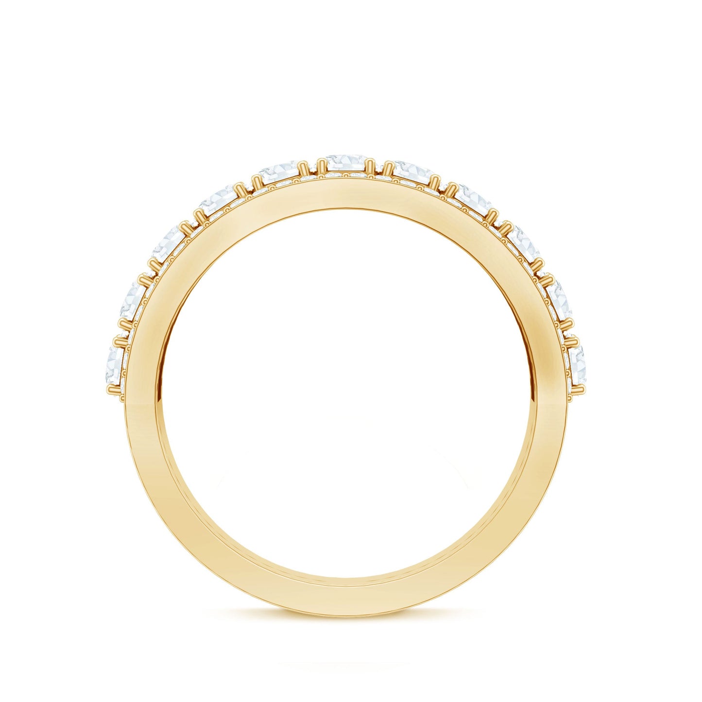 Certified Moissanite Wedding Anniversary Band Ring for Women