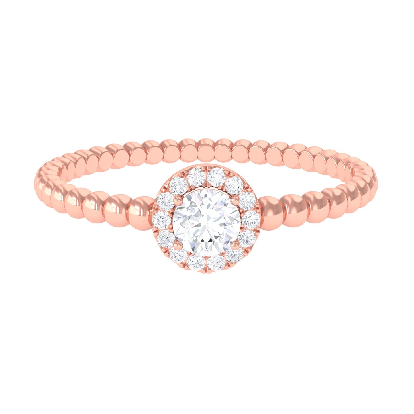 Certified Real Diamond Promise Ring with Bubble Shank