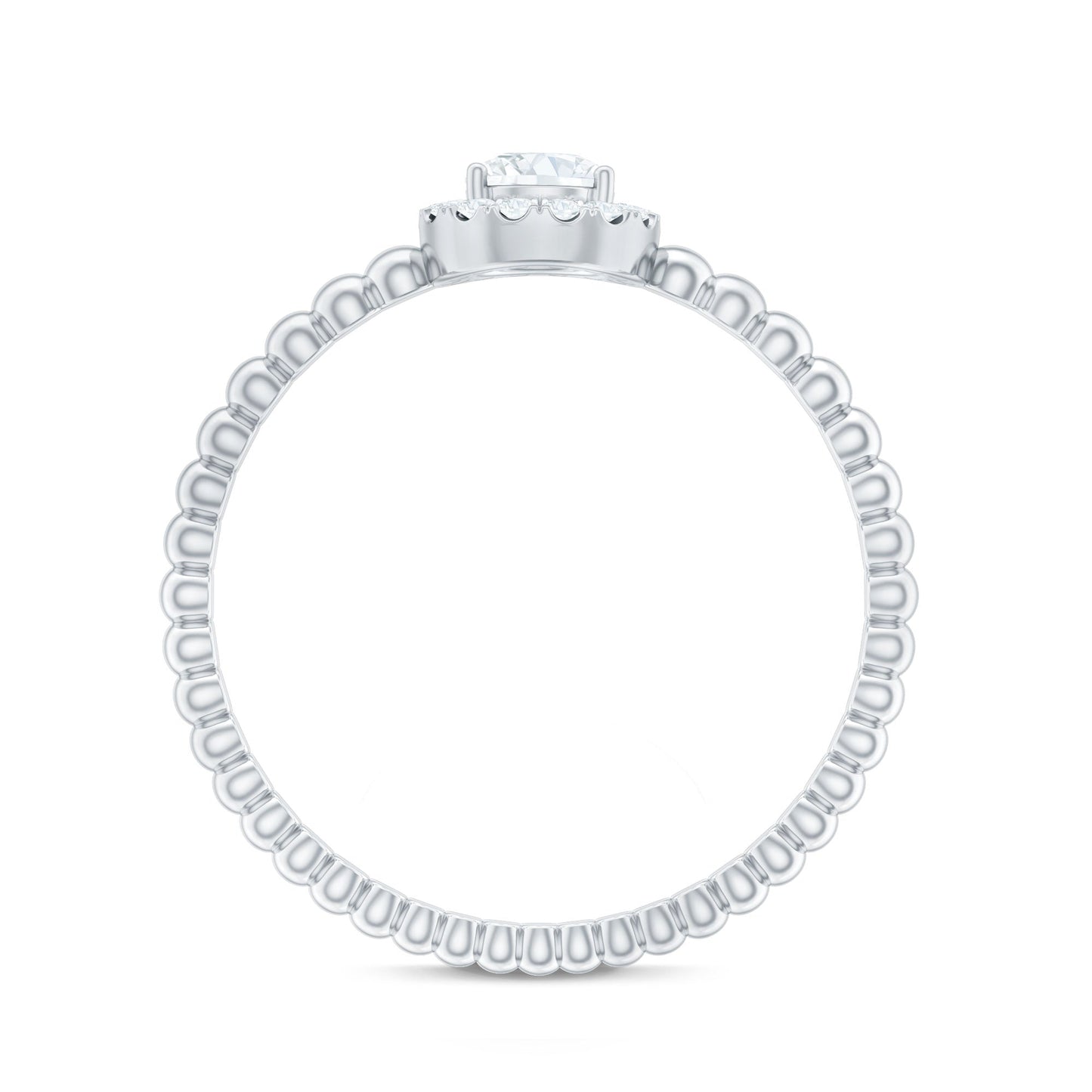 Certified Real Diamond Promise Ring with Bubble Shank