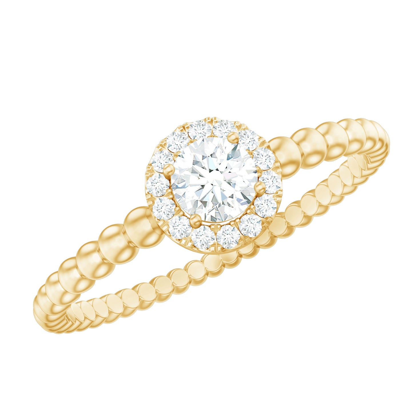 Certified Real Diamond Promise Ring with Bubble Shank