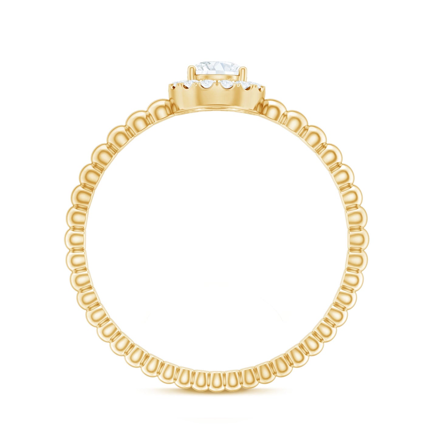 Certified Real Diamond Promise Ring with Bubble Shank