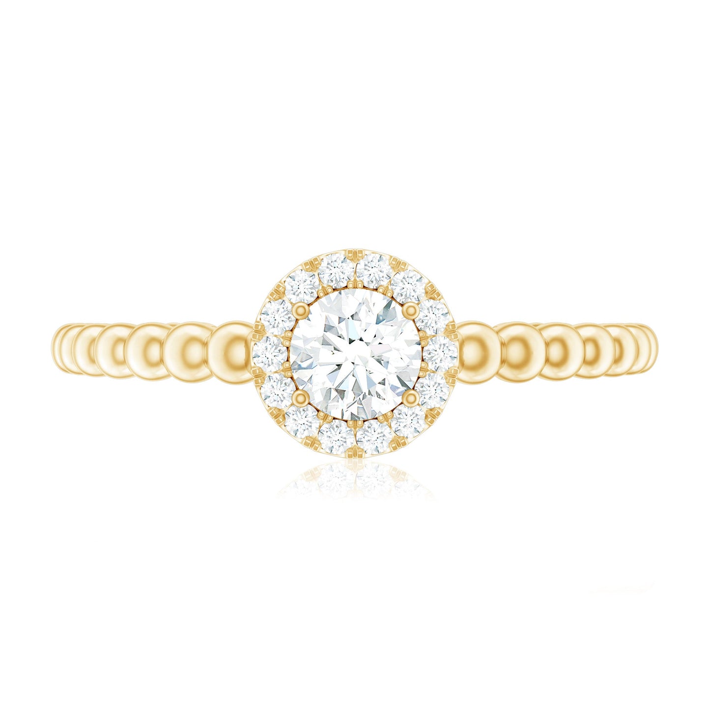 Certified Real Diamond Promise Ring with Bubble Shank