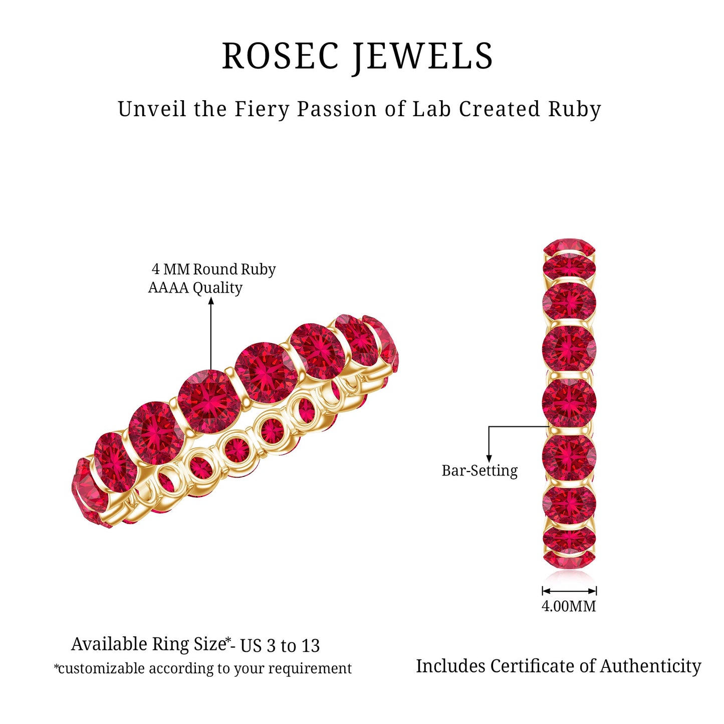 Bar Set Lab Created Ruby Full Eternity Ring
