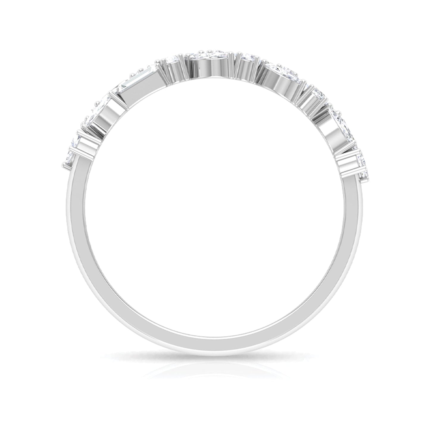 Unique Moissanite Half Eternity Band Ring for Women