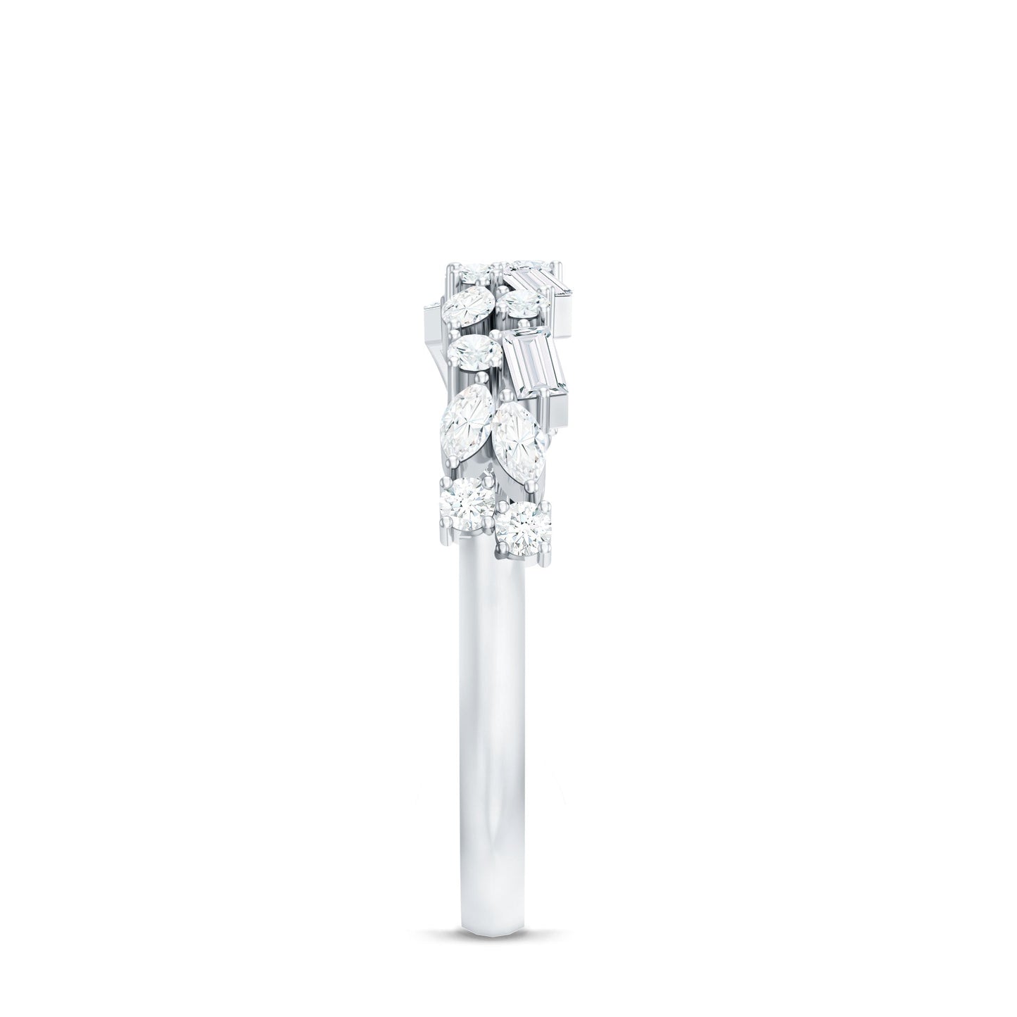 Unique Moissanite Half Eternity Band Ring for Women