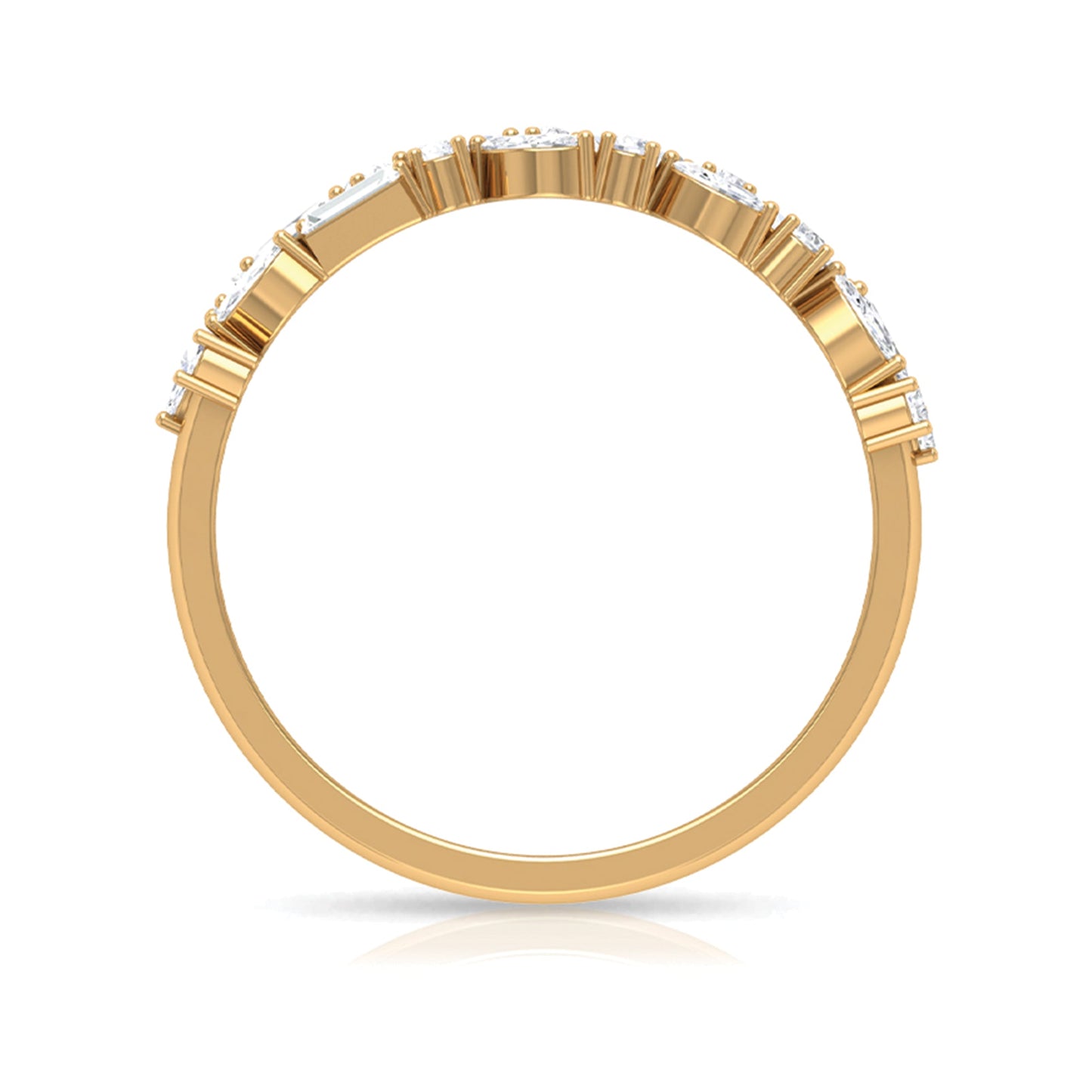 Unique Moissanite Half Eternity Band Ring for Women