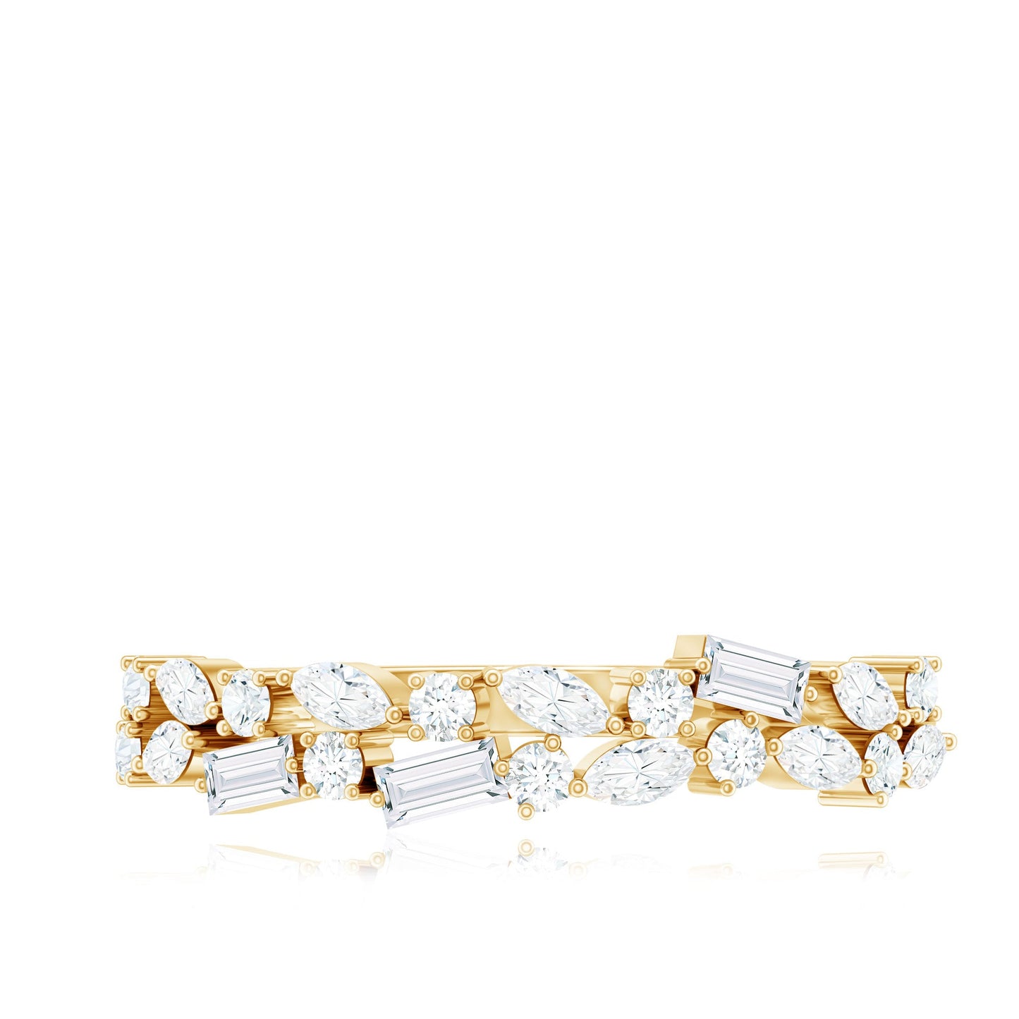 Unique Moissanite Half Eternity Band Ring for Women